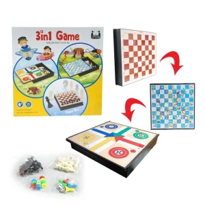 3-in-1 Magnetic Board Game Set
